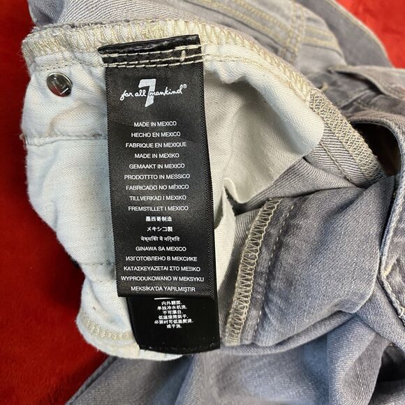 7 For All Mankind Womens Skinny Jeans Size 26 Gray Denim Pants Mid Rise 29” IS - Picture 5 of 14